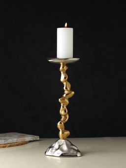 De Maison Decor - Stones Orivia Silver Candle Holder