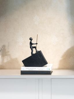 IAAH - Man Sculpture With Stick Black