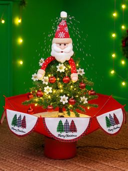 Little Surprise Box - Santa Topper Tree Snowfall Effect with Light & Music Umbrella Styled Christmas
