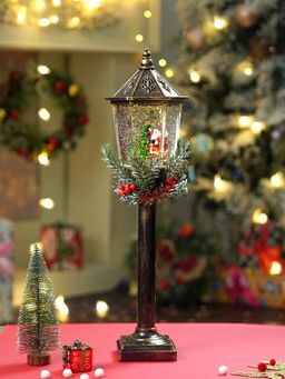 Little Surprise Box - Santa Star Tree Vintage Street Lamp Style ,Glitter Water with Lights Christmas