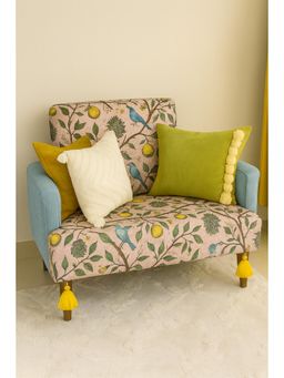 THROW PILLOW - Lemon Bird With Yellow Corner Tassel Sofa Cover