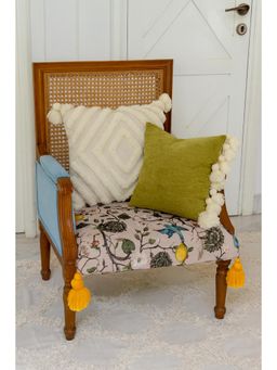 THROW PILLOW - Lemon Bird With Yellow Corner Tassels Sofa Cover