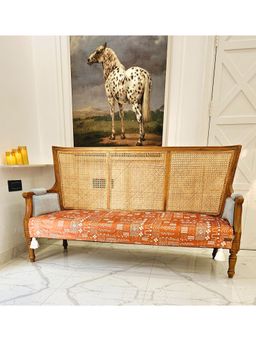 THROW PILLOW - Orange Terecotta With White Corner Tassels Sofa Cover