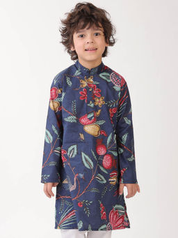 ANTHRILO - Blue Floral Kurta
