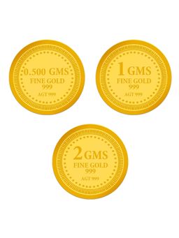 Swarnavarsham - Muthoot Pappachan Hallmarked 999 Gold Coin 3.5 Gm (0.5 Gm + 1 Gm + 2 Gm)