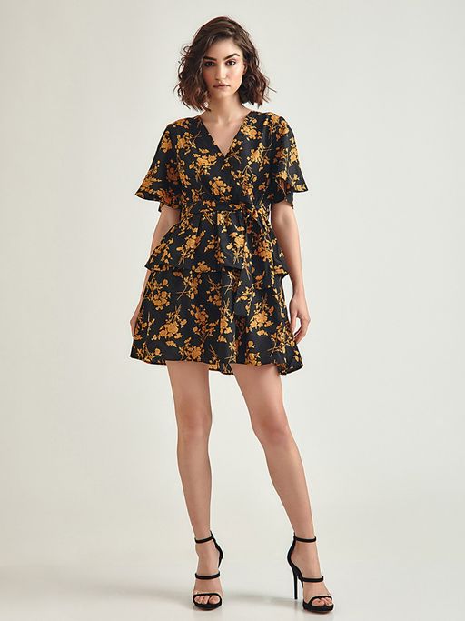 black summer skater dress Lulus Norma Black Skater Dress