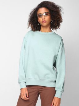 Bewakoof - Women's Cyan Super Loose Fit Sweatshirt