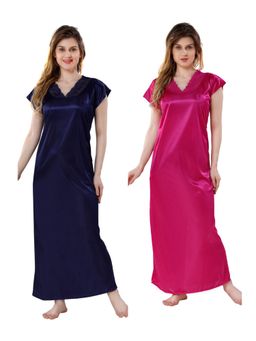 PIU - Womens Premium Soft Satin Nighty (Pack of 2)