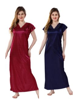 PIU - Womens Premium Soft Satin Nighty (Pack of 2)