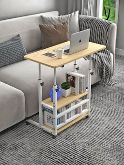 Savya Home - Beige Maple Manual Height Adjustable Table