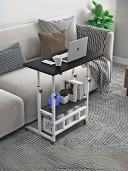 Savya Home - Black Manual Height Adjustable Table