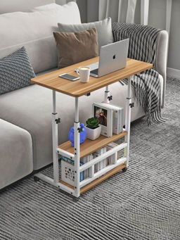 Savya Home - Walnut Manual Height Adjustable Table