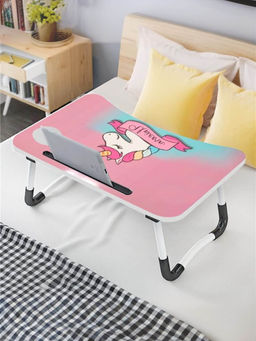 Savya Home - Wooden Foldable Laptop Table - Unicorn