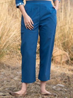 Akiso - Solid Blue Straignt Pants