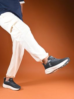 Louis Stitch - Mens Ash Grey Athleisure Flyknit Sneakers