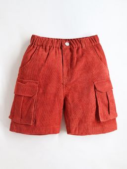 CHERRY CRUMBLE BY NITT HYMAN - Boys Polyester Red Solid Shorts