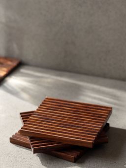 Unravel India - Coaster In Mango Wood (Pack Of 4)