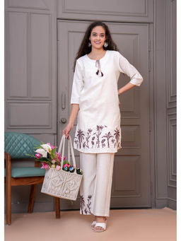 Gahan - Women Trendy Cotton Flex Embroidery Co-Ordset (Set of 2)