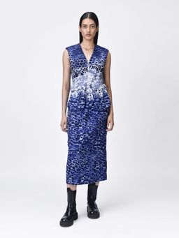 Genes Lecoanet Hemant - Women's Sleeveless V Neck Textured A-Line Dress