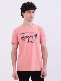 Spykar - Tropical Pink Slim Fit Casual T-Shirt for Men