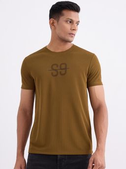 Spykar - Military Green Slim Fit Casual T-Shirt for Men