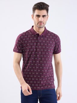 Spykar - Plum Purple Slim Fit Casual Polo T-Shirt for Men