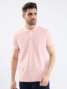 Spykar - Soft Pink Slim Fit Casual Polo T-Shirt for Men