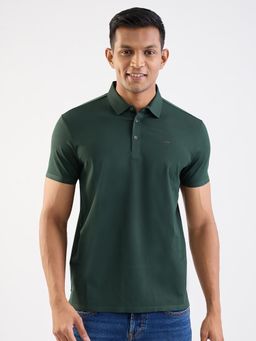 Spykar - Botanical Green Slim Fit Casual Polo T-Shirt for Men