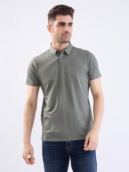 Spykar - Thyme Green Slim Fit Casual Polo T-Shirt for Men