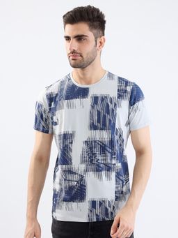 Spykar - Silver Grey Slim Fit Casual T-Shirt for Men