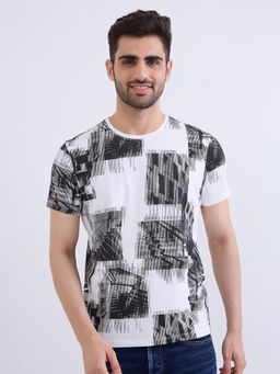 Spykar - White Slim Fit Casual T-Shirt for Men