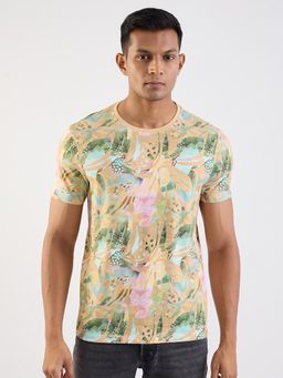 Spykar - Beige Slim Fit Casual T-Shirt for Men