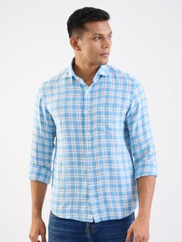 Spykar - Air Force Blue Slim Fit Casual Shirt for Men