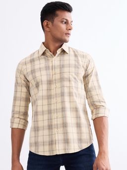 Spykar - Light Fawn Slim Fit Casual Shirt for Men