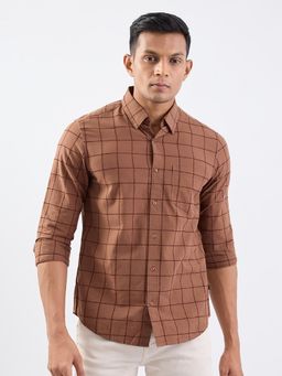 Spykar - Bison Brown Slim Fit Casual Shirt for Men