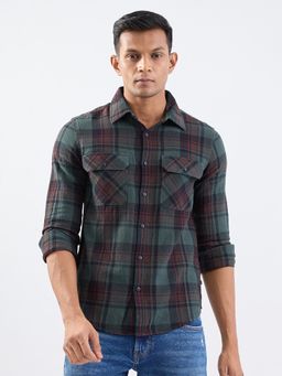 Spykar - Botanical Green Slim Fit Casual Shirt for Men