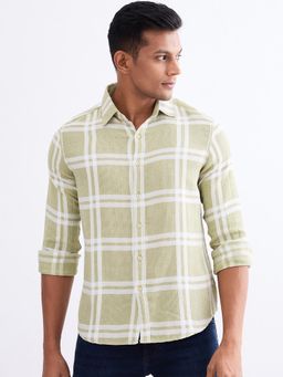 Spykar - Lint Green Slim Fit Casual Shirt for Men