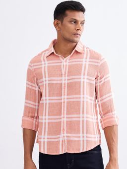 Spykar - Tropical Pink Slim Fit Casual Shirt for Men