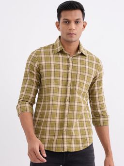 Spykar - Avocado Green Slim Fit Casual Shirt for Men