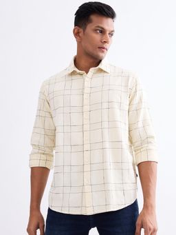Spykar - Off White Slim Fit Casual Shirt for Men