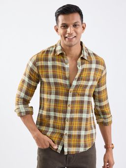 Spykar - Friar Brown Slim Fit Casual Shirt for Men