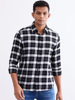 Spykar - Jet Black Slim Fit Casual Shirt for Men