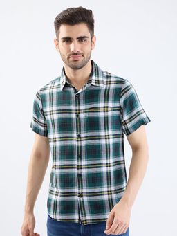 Spykar - Botanical Green Slim Fit Casual Shirt for Men