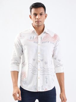 Spykar - White Slim Fit Casual Shirt for Men