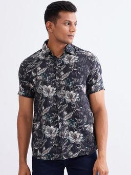 Spykar - Black Slim Fit Casual Shirt for Men