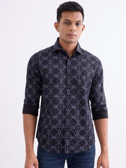 Spykar - Black Slim Fit Casual Shirt for Men