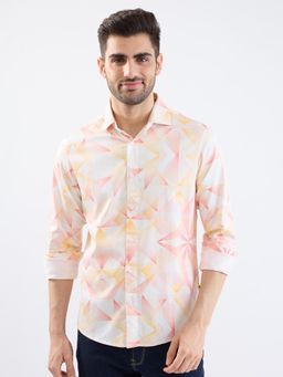 Spykar - Ecru Slim Fit Casual Shirt for Men