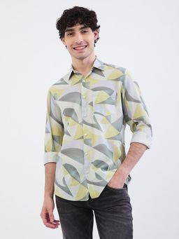 Spykar - Ecru Slim Fit Casual Shirt for Men