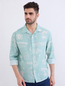 Spykar - Aquatic Blue Comfort Fit Casual Shirt for Men