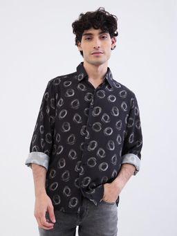 Spykar - Black Slim Fit Casual Shirt for Men